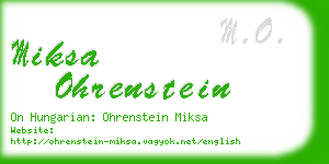 miksa ohrenstein business card